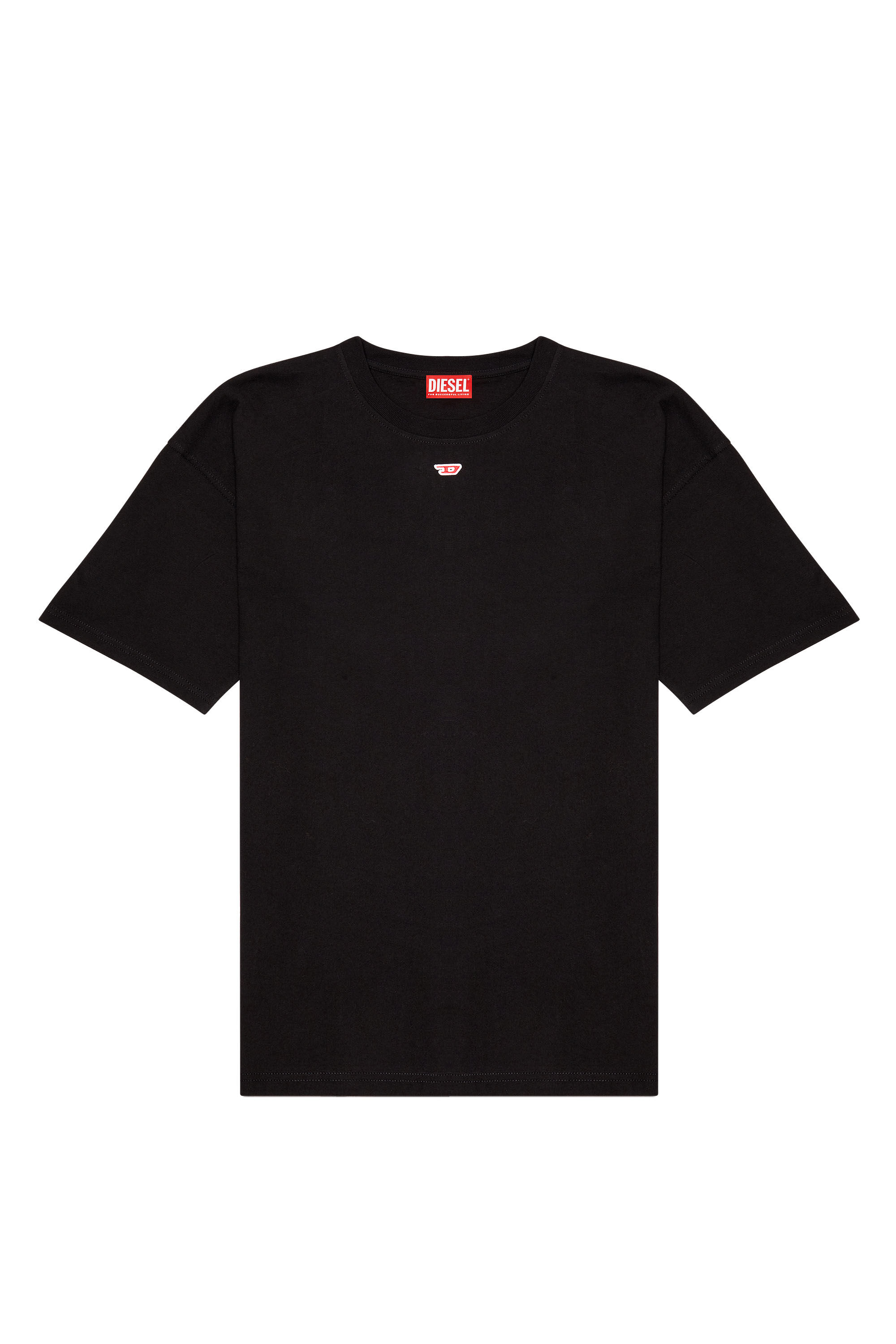 Diesel - T-BOXT-D, Unisex's T-shirt with embroidered D patch in Black - 2